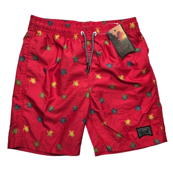 Beautiful Giant Other - Beautiful Giant Boys Sea Turtle Swim Trunks Red Fast Dry Beach Shorts Size 10/12